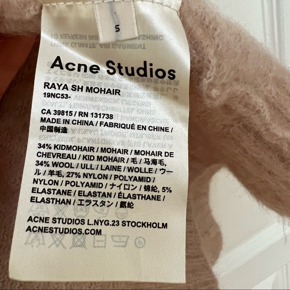Acne Studios Raya Sh Mohair Powder Pink In Mohair-blend Cardigan - Picture 10 of 15